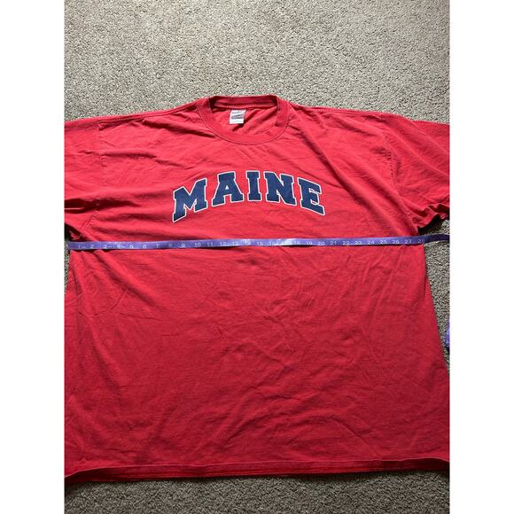 Men’s 3XL Gildan Activewear Ultra Cotton Heavyweight Maine Red Graphic T-Shirt - Picture 3 of 5